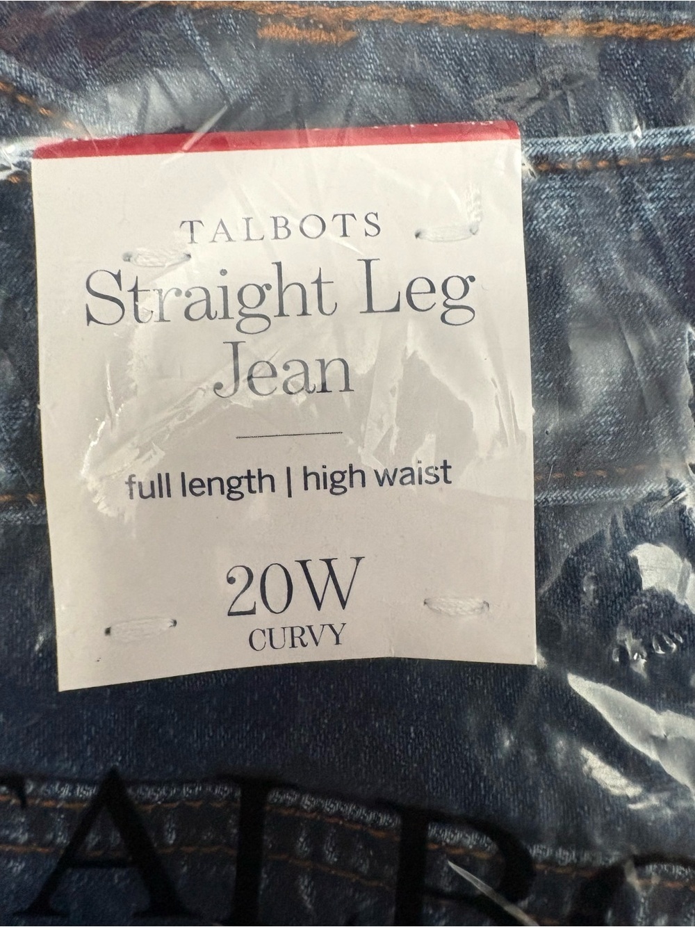 Talbots 20W Curvy Fit Straight Leg Jeans